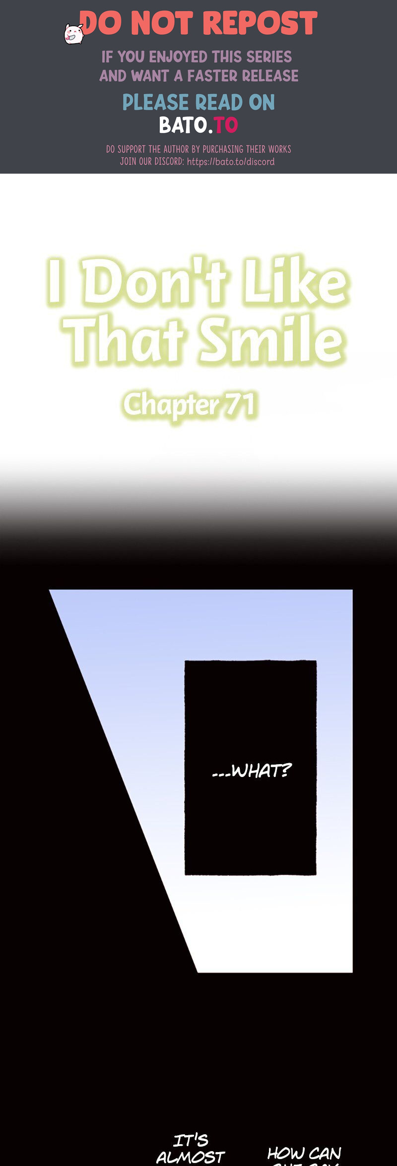 I Don’t Like That Smile Chapter 71 - page 1