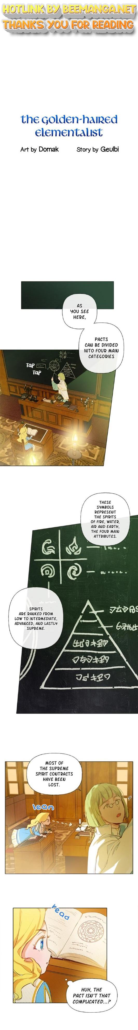 The Golden Haired Elementalist Chapter 4 - page 1