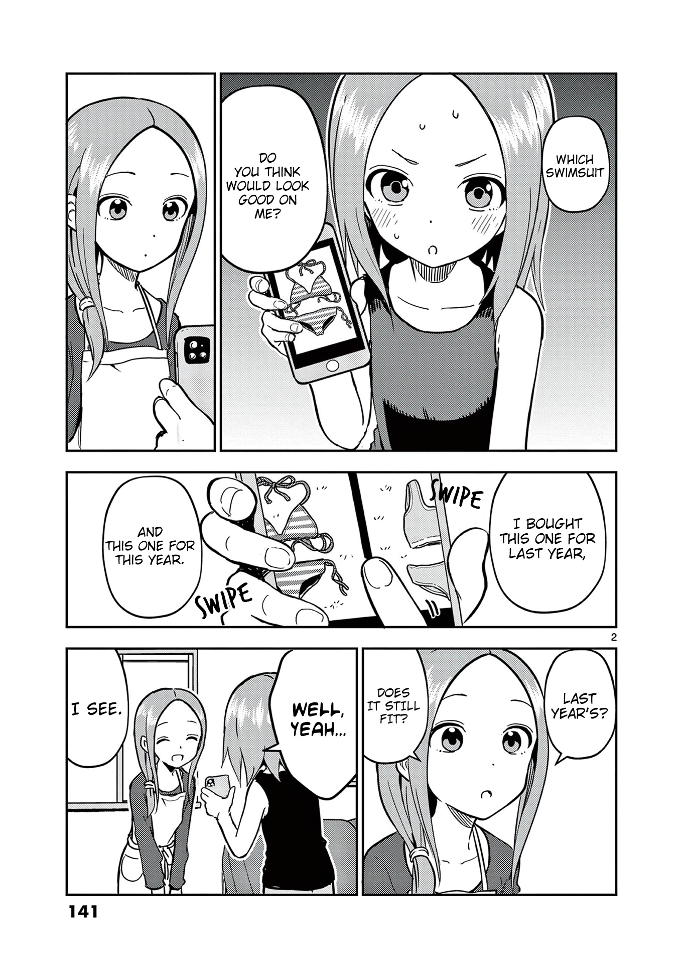 Karakai Jouzu no (Moto) Takagi-san chapter 166.5 - page 2