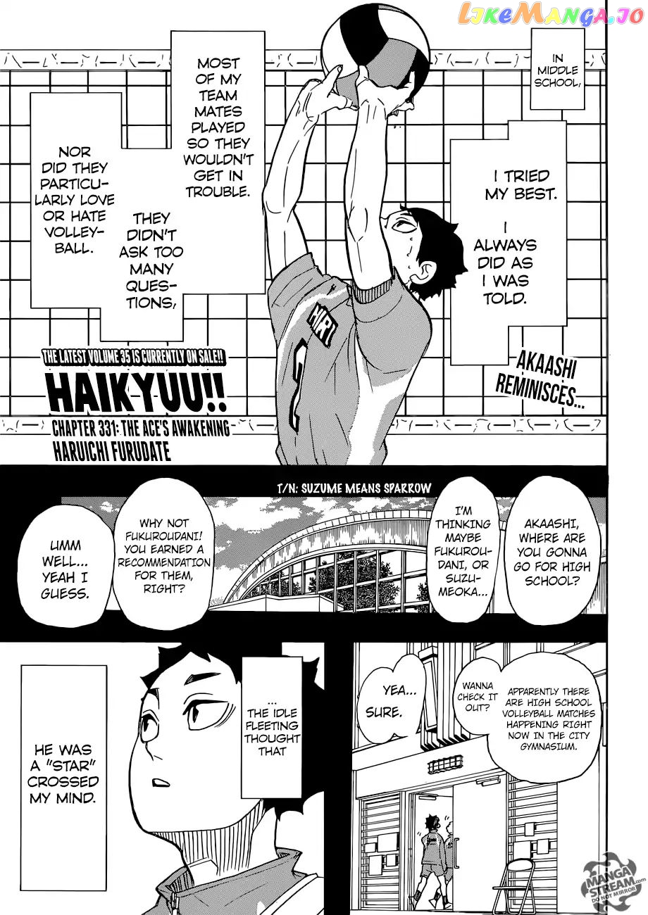 Haikyuu!! - Manga chapter 331 - page 1