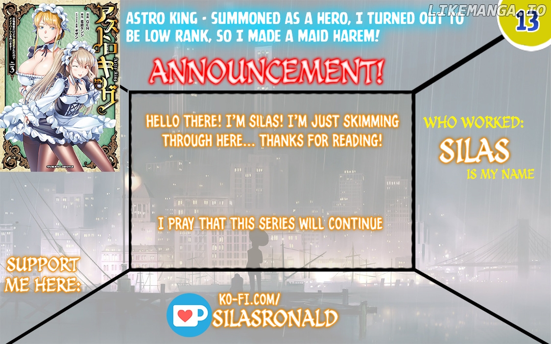 Astro King – Summoned As A Hero, I Turned Out To Be Low Rank, So I Made A Maid Harem! chapter 13 - page 1