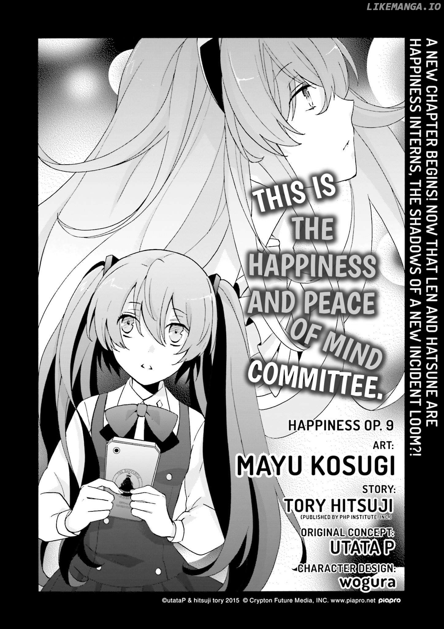 This is the Happiness and Peace of Mind Committee. Chapter 9 - page 1